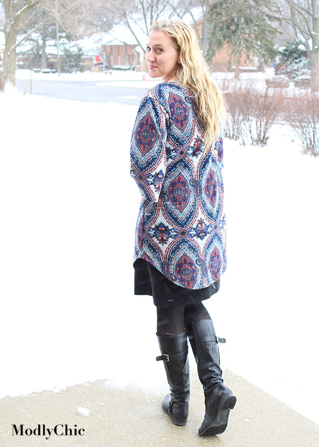 PinkBlush blue kimono sweater.